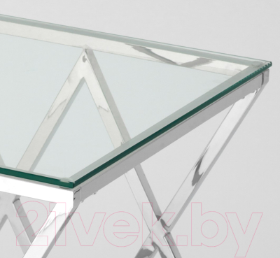 Журнальный столик Stool Group Инсигния 55x55 / EET-026 (прозрачное стекло/сталь серебристый)