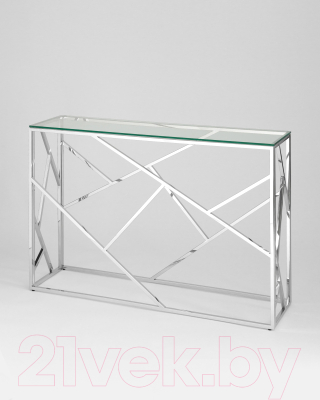 Консольный столик Stool Group Арт Деко 120x40 (прозрачное стекло/сталь серебристый)