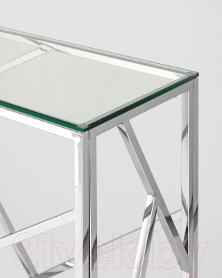 Консольный столик Stool Group Арт Деко 120x40 (прозрачное стекло/сталь серебристый)