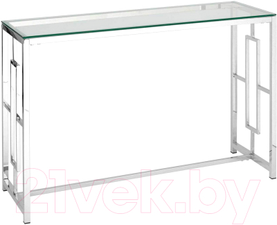 Консольный столик Stool Group Бруклин 120x40 / ECST-013 (прозрачное стекло/сталь серебристый) - фото