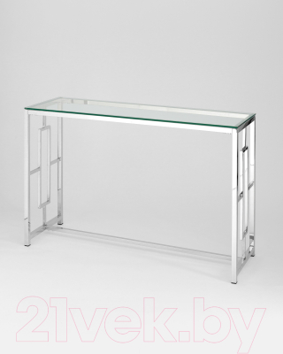 Консольный столик Stool Group Бруклин 120x40 / ECST-013 (прозрачное стекло/сталь серебристый)