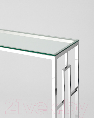 Консольный столик Stool Group Бруклин 120x40 / ECST-013 (прозрачное стекло/сталь серебристый)