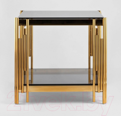Журнальный столик Stool Group Гэтсби 55x55 / EET-027-TG-1 (стекло Smoke/сталь золото)