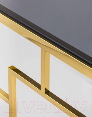 Журнальный столик Stool Group Бруклин 55x55 (стекло smoke/сталь золото)