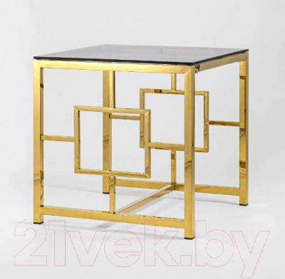Журнальный столик Stool Group Бруклин 55x55 (стекло smoke/сталь золото)
