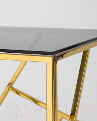 Журнальный столик Stool Group Арт Деко 55x55 / EET-015-TG-SK (стекло Smoke/сталь золото)