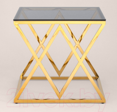 Журнальный столик Stool Group Инсигния 55x55 / EET-026-TG-SK (стекло Smoke/сталь золото)