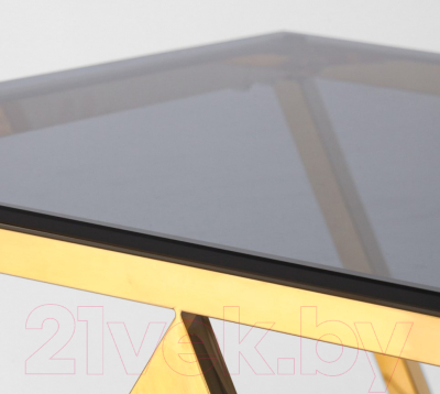 Журнальный столик Stool Group Инсигния 55x55 / EET-026-TG-SK (стекло Smoke/сталь золото)