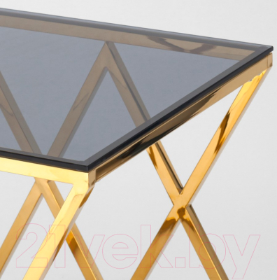 Журнальный столик Stool Group Инсигния 55x55 / EET-026-TG-SK (стекло Smoke/сталь золото)