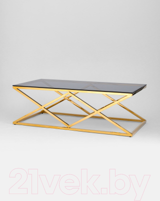 Журнальный столик Stool Group Инсигния 120x60 / ECT-026-TG-SK (стекло Smoke/сталь золото)