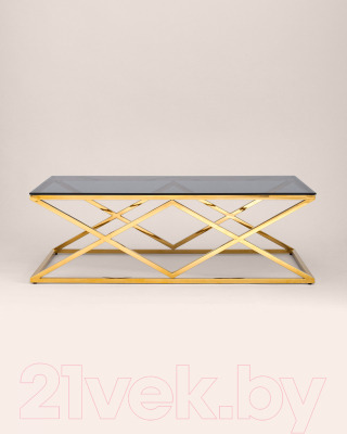 Журнальный столик Stool Group Инсигния 120x60 / ECT-026-TG-SK (стекло Smoke/сталь золото)