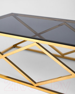 Журнальный столик Stool Group Инсигния 120x60 / ECT-026-TG-SK (стекло Smoke/сталь золото)