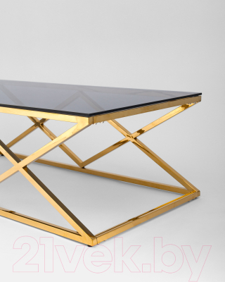 Журнальный столик Stool Group Инсигния 120x60 / ECT-026-TG-SK (стекло Smoke/сталь золото)