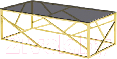 Журнальный столик Stool Group Арт Деко 120x60 / ECT-015-TG-SK (стекло Smoke/сталь золото) - фото