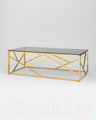 Журнальный столик Stool Group Арт Деко 120x60 / ECT-015-TG-SK (стекло Smoke/сталь золото)