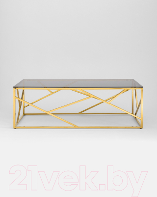 Журнальный столик Stool Group Арт Деко 120x60 / ECT-015-TG-SK (стекло Smoke/сталь золото)