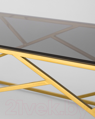Журнальный столик Stool Group Арт Деко 120x60 / ECT-015-TG-SK (стекло Smoke/сталь золото)