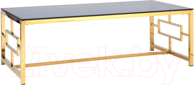 Журнальный столик Stool Group Бруклин 120x60 / ECT-013-TG-SK (стекло Smoke/сталь золото) - фото