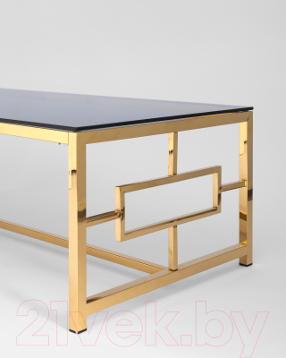 Журнальный столик Stool Group Бруклин 120x60 / ECT-013-TG-SK (стекло Smoke/сталь золото)
