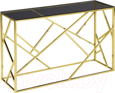 Консольный столик Stool Group Арт Деко 120x40 / ECST-015-TG-SK (стекло Smoke/сталь золото) - фото