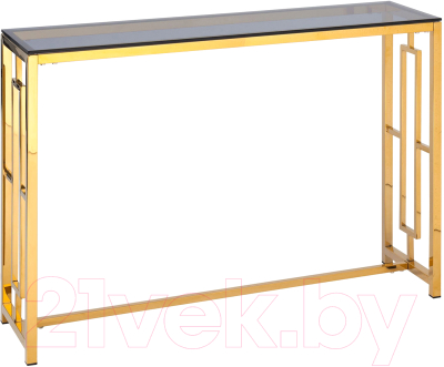 Консольный столик Stool Group Бруклин 120x40 (стекло Smoke/сталь золото) - фото