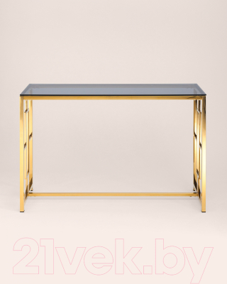 Консольный столик Stool Group Бруклин 120x40 (стекло Smoke/сталь золото)