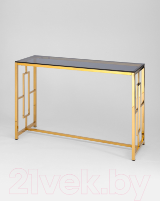 Консольный столик Stool Group Бруклин 120x40 (стекло Smoke/сталь золото)