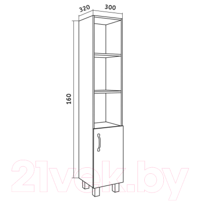 Шкаф-пенал для ванной Grossman Флай 30 / 303002