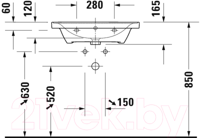 Умывальник Duravit D-Neo