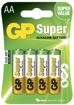 Комплект батареек GP Batteries Super LR6/AA 15A-CR4 - фото