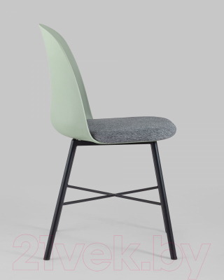 Стул Stool Group Shell с мягким сиденьем / 8336 (серо-зеленый)