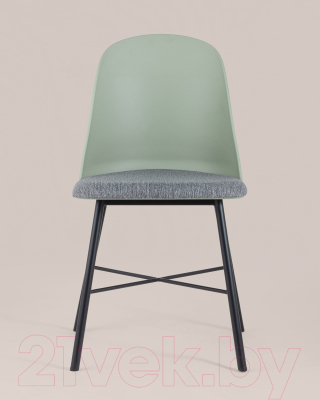 Стул Stool Group Shell с мягким сиденьем / 8336 (серо-зеленый)
