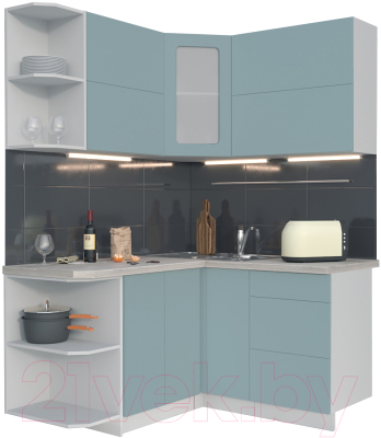 Готовая кухня Интерлиния Мила Матте 1.5x1.4 А левая - фото