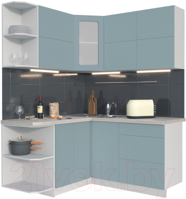 Готовая кухня Интерлиния Мила Матте 1.5x1.6 А левая - фото