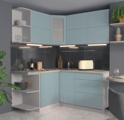 Готовая кухня Интерлиния Мила Матте 1.5x1.7 А левая