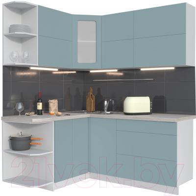 Готовая кухня Интерлиния Мила Матте 1.5x1.8 А левая - фото