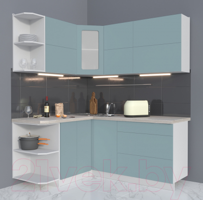 Готовая кухня Интерлиния Мила Матте 1.5x1.8 А левая