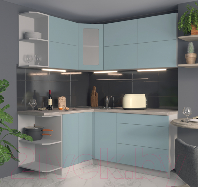 Готовая кухня Интерлиния Мила Матте 1.5x1.8 А левая