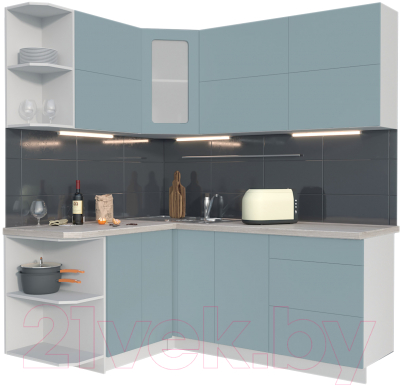 Готовая кухня Интерлиния Мила Матте 1.5x1.9 А левая - фото