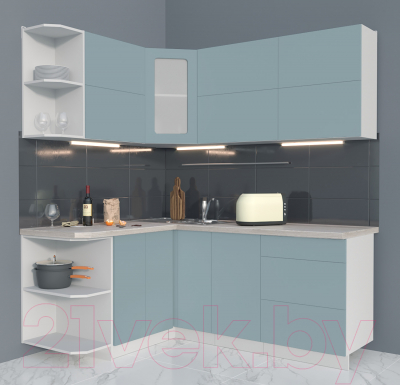 Готовая кухня Интерлиния Мила Матте 1.5x1.9 А левая