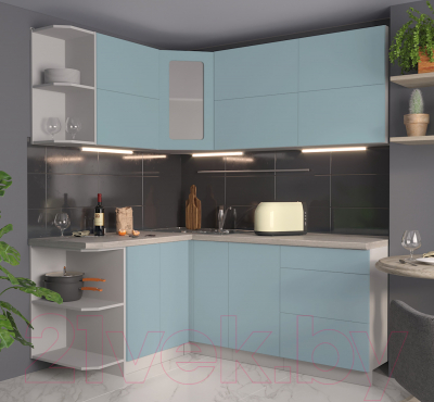 Готовая кухня Интерлиния Мила Матте 1.5x1.9 А левая