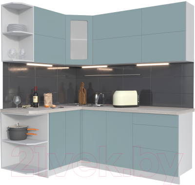 Готовая кухня Интерлиния Мила Матте 1.5x2.0 А левая - фото