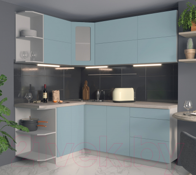 Готовая кухня Интерлиния Мила Матте 1.5x2.0 А левая