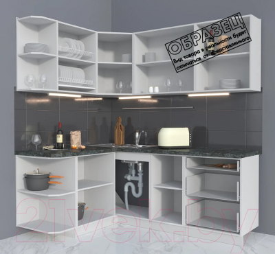 Готовая кухня Интерлиния Мила Матте 1.5x2.0 А левая