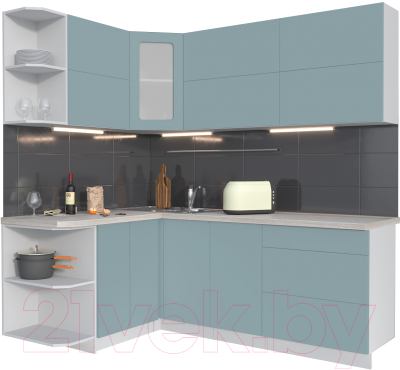 Готовая кухня Интерлиния Мила Матте 1.5x2.1 А левая - фото