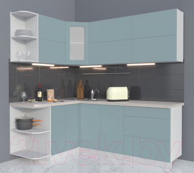 Готовая кухня Интерлиния Мила Матте 1.5x2.1 А левая