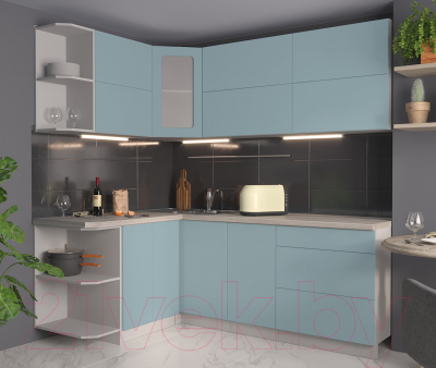 Готовая кухня Интерлиния Мила Матте 1.5x2.1 А левая