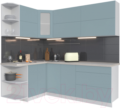 Готовая кухня Интерлиния Мила Матте 1.5x2.2 А левая - фото