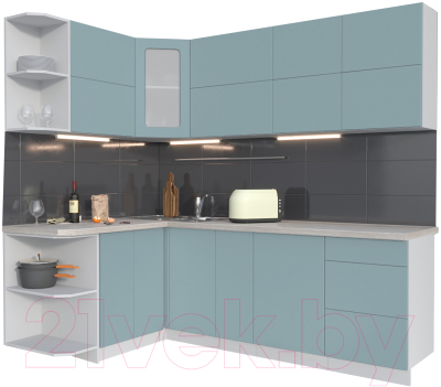 Готовая кухня Интерлиния Мила Матте 1.5x2.3 А левая - фото