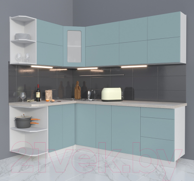 Готовая кухня Интерлиния Мила Матте 1.5x2.3 А левая